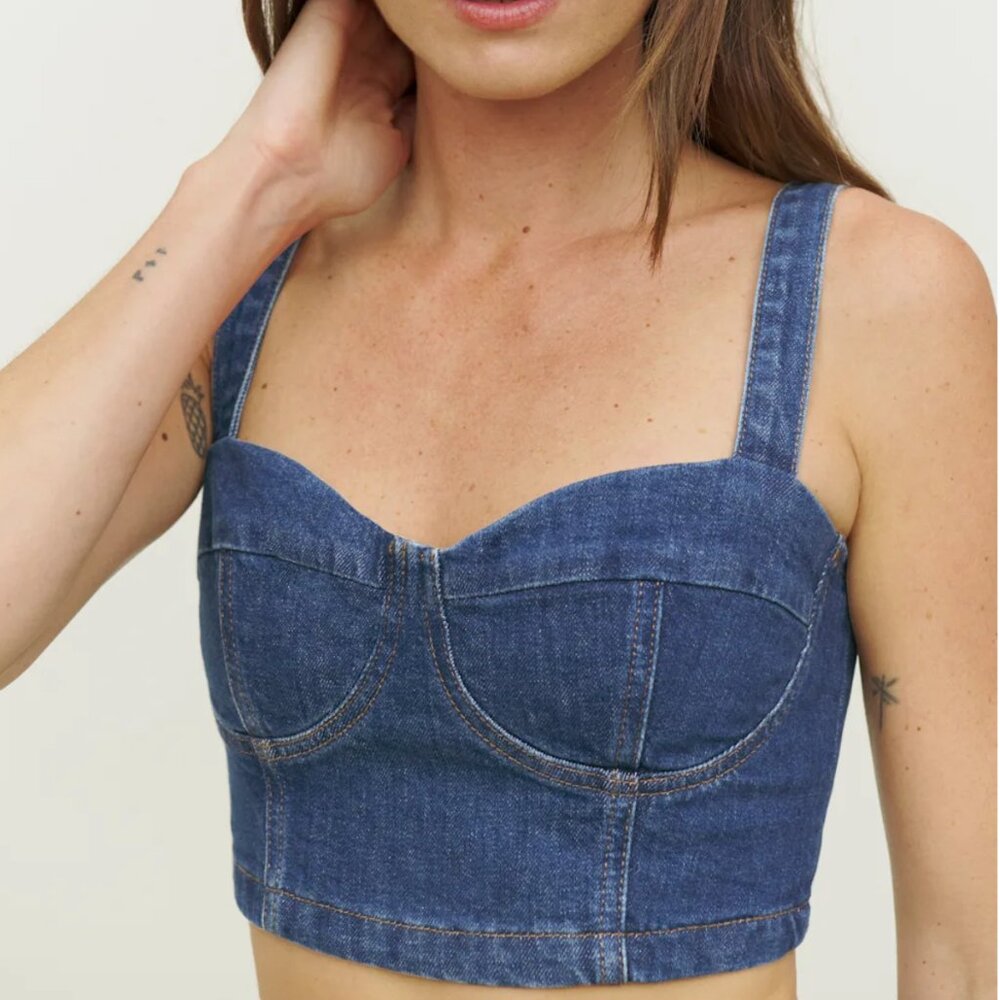 Nikki denim bustier top